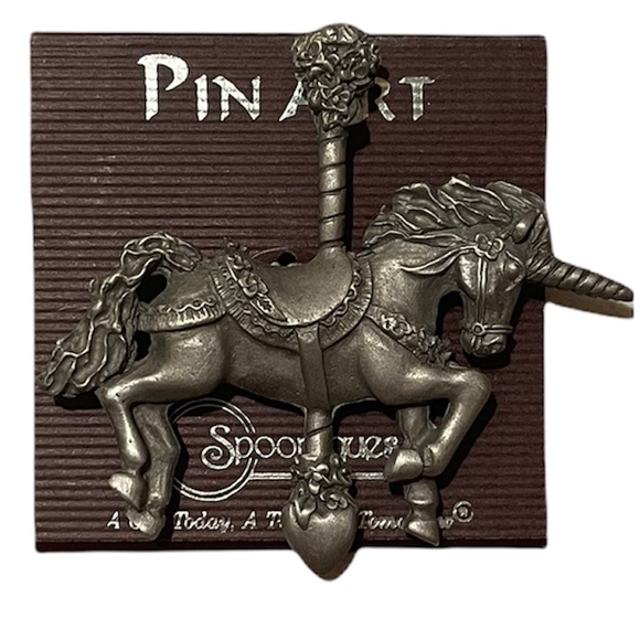 Majestic Carousel Horse Pin Brooch - Picture 1 of 4